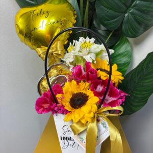 Mix flores con mini globo