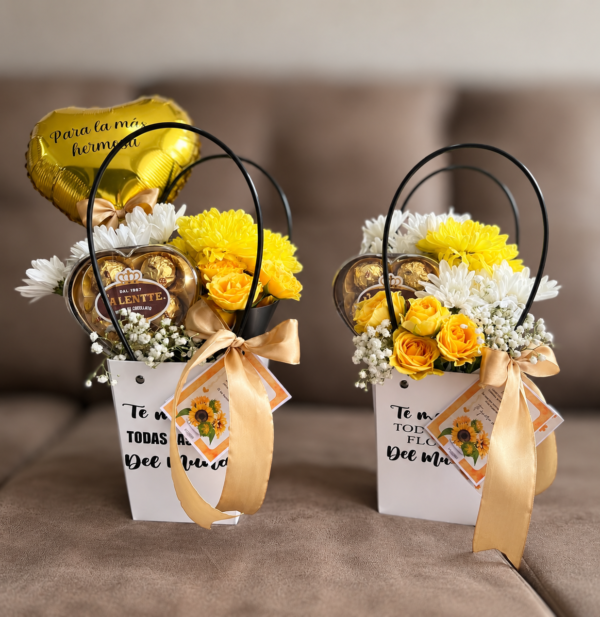 Canasta flores amarillas 💛